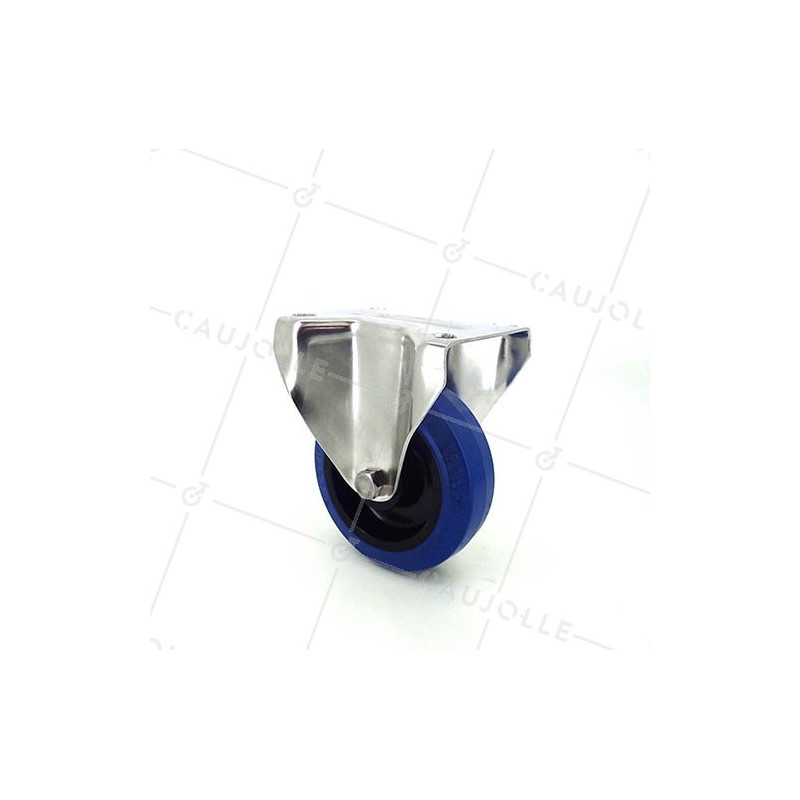 Ruota INOX IN GOMMA ELASTICA FISSA DIAMETRO 100 MM CARICO 150 KG