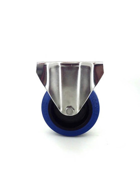 Ruota INOX IN GOMMA ELASTICA FISSA DIAMETRO 100 MM CARICO 150 KG