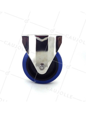Ruota INOX IN GOMMA ELASTICA FISSA DIAMETRO 125 MM CARICO 150 KG