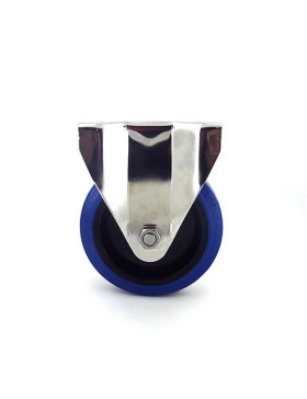 Ruota INOX IN GOMMA ELASTICA FISSA DIAMETRO 125 MM CARICO 150 KG