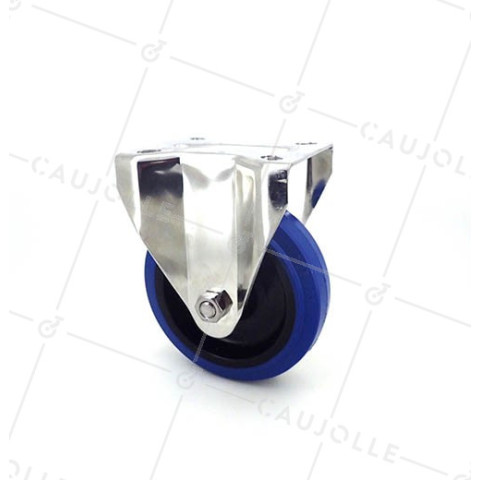 Ruota INOX IN GOMMA ELASTICA FISSA DIAMETRO 125 MM CARICO 150 KG • Caujolle