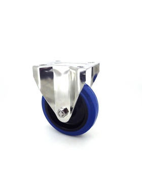 Ruota INOX IN GOMMA ELASTICA FISSA DIAMETRO 125 MM CARICO 150 KG