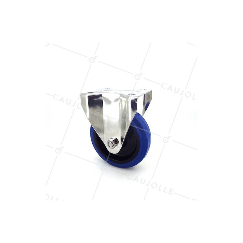 Ruota INOX IN GOMMA ELASTICA FISSA DIAMETRO 125 MM CARICO 150 KG