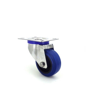 Ruota INOX IN GOMMA ELASTICA GIREVOLE DIAMETRO 80 MM CARICO 130 KG