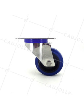Ruota INOX IN GOMMA ELASTICA GIREVOLE DIAMETRO 80 MM CARICO 130 KG