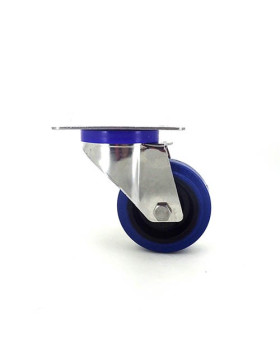 Ruota INOX IN GOMMA ELASTICA GIREVOLE DIAMETRO 80 MM CARICO 130 KG
