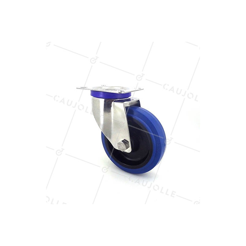 Ruota INOX IN GOMMA ELASTICA DIAMETRO 125 MM CARICO 150 KG