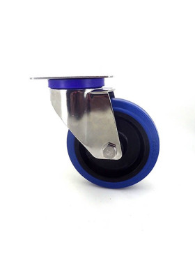 Ruota INOX IN GOMMA ELASTICA DIAMETRO 125 MM CARICO 150 KG