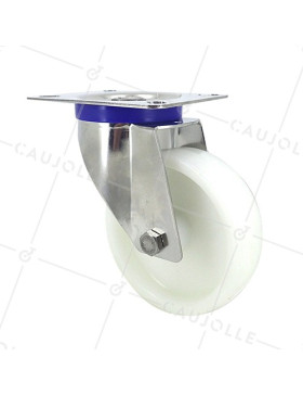 Ruota INOX IN NYLON PIVOTANTE DIAMETRO 100 MM CARICO 150 KG • Caujolle