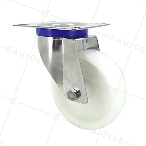 Ruota INOX IN NYLON PIVOTANTE DIAMETRO 100 MM CARICO 150 KG • Caujolle