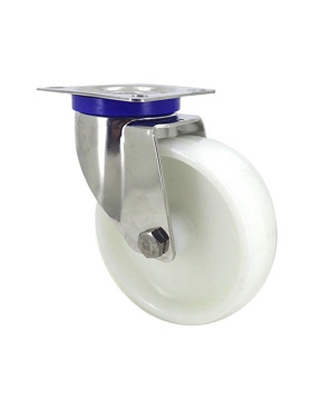 Ruota INOX IN NYLON PIVOTANTE DIAMETRO 125 MM CARICO 150 KG