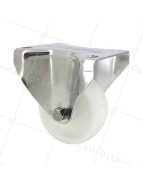 Ruota INOX IN NYLON FISSO DIAMETRO 80 MM CARICO 150 KG • Caujolle
