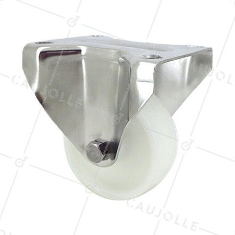 Ruota INOX IN NYLON FISSO DIAMETRO 80 MM CARICO 150 KG • Caujolle