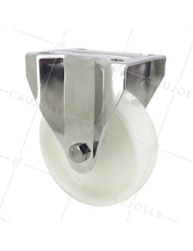 Ruota INOX IN NYLON FISSO DIAMETRO 100 MM CARICO 150 KG • Caujolle