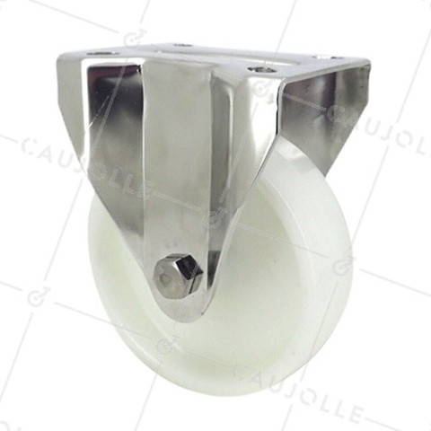Ruota INOX IN NYLON FISSO DIAMETRO 100 MM CARICO 150 KG • Caujolle