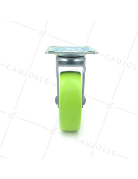Ruota DESIGN IN ALLUMINIO RIM IN ALLUMINIO Fasciatura VERDE DIAMETRO 75 MM CARICO 50 KG - CANDYSTYL75P