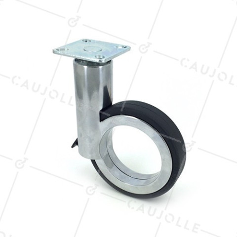 Ruota FUTURISTICA CROMATA A PLATINO DIAMETRO 90 MM CARICO 35KG - GRAVITY90PC • Caujolle