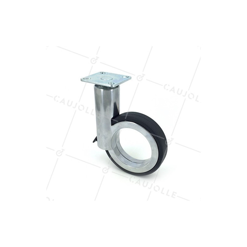 Ruota FUTURISTICA CROMATA A PLATINO DIAMETRO 90 MM CARICO 35KG - GRAVITY90PC
