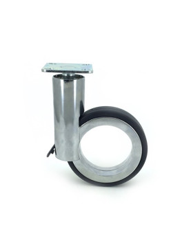 Ruota FUTURISTICA CROMATA A PLATINO DIAMETRO 90 MM CARICO 35KG - GRAVITY90PC