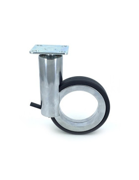 Ruota FUTURISTICA CROMATA A PLATINO DIAMETRO 90 MM CARICO 35KG - GRAVITY90PC