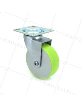 Ruota DESIGN IN ALLUMINIO RIM IN ALLUMINIO Fasciatura VERDE DIAMETRO 75 MM CARICO 50 KG - CANDYSTYL75P • Caujolle