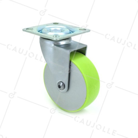 Ruota DESIGN IN ALLUMINIO RIM IN ALLUMINIO Fasciatura VERDE DIAMETRO 75 MM CARICO 50 KG - CANDYSTYL75P • Caujolle