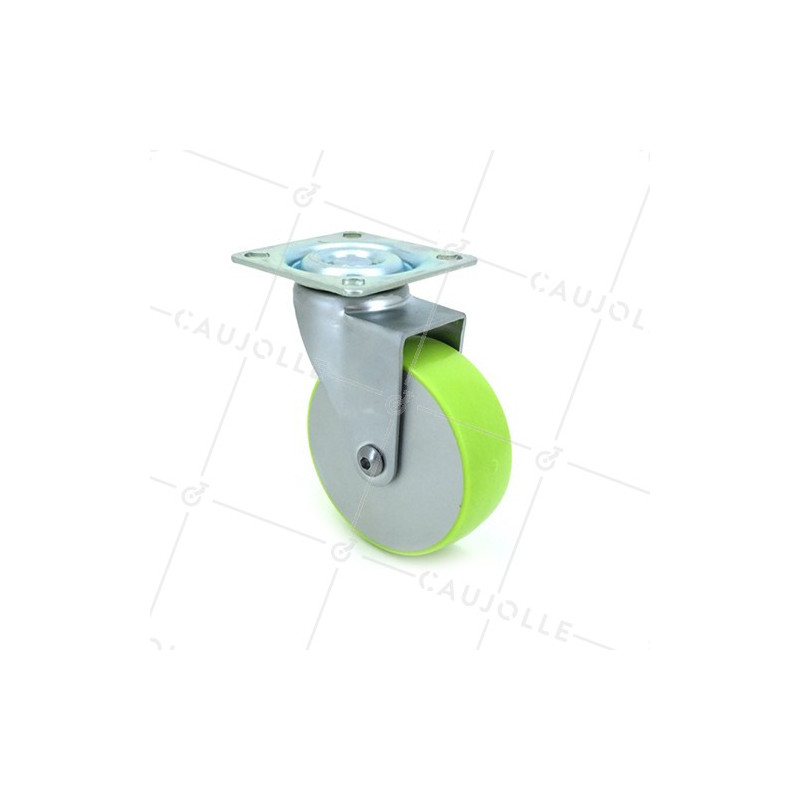 Ruota DESIGN IN ALLUMINIO RIM IN ALLUMINIO Fasciatura VERDE DIAMETRO 75 MM CARICO 50 KG - CANDYSTYL75P