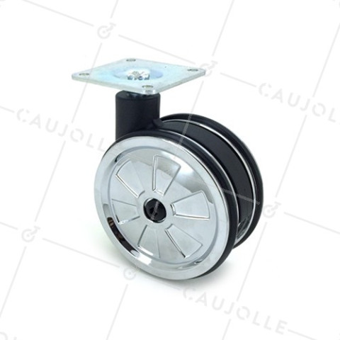 Ruota PLASTICA CROMATA DIAMETRO 75 MM CARICO 50 KG - CROM 75P • Caujolle