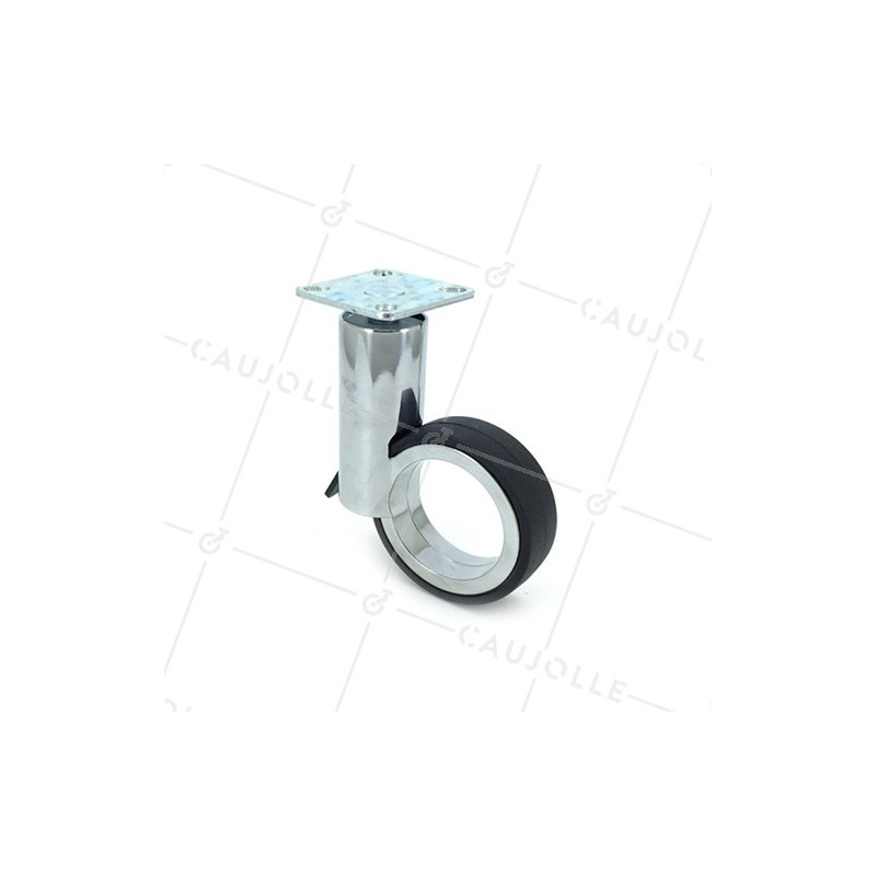 Ruota FUTURISTICA CROMATA A Piastra DIAMETRO 65 MM CARICO 30 KG - GRAVITY65PC