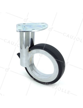Ruota FUTURISTA CROMATA A Piastra DIAMETRO 110 MM CARICO 45KG - GRAVITY110PC • Caujolle