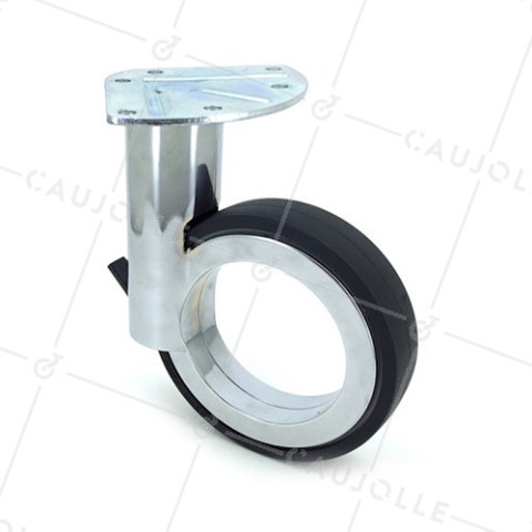 Ruota FUTURISTA CROMATA A Piastra DIAMETRO 110 MM CARICO 45KG - GRAVITY110PC • Caujolle
