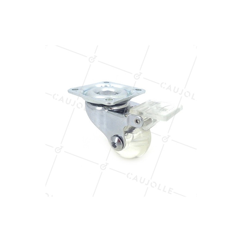 Ruota DESIGN A FRENTE TRASPARENTE SOFFICE A FRENTE DIAMETRO 35 MM CARICO 35 KG - CRYSTAL35PAF