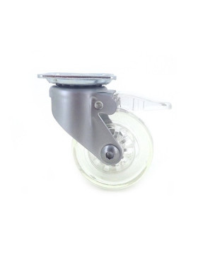 Ruota DESIGN A FRENATURA TRASPARENTE DIAMETRO 50 MM CARICO 40 KG - CRYSTALTR50PAF