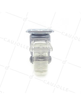 Ruota DESIGN A FRENATURA TRASPARENTE DIAMETRO 50 MM CARICO 40 KG - CRYSTALTR50PAF