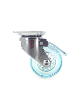 Ruota DESIGN A FRENO TRASPARENTE BLU DIAMETRO 50 MM CARICO 35 KG - CRYSTALB50PAF