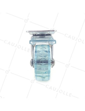 Ruota DESIGN A FRENO TRASPARENTE BLU DIAMETRO 50 MM CARICO 35 KG - CRYSTALB50PAF
