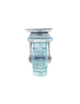 Ruota DESIGN A FRENO TRASPARENTE BLU DIAMETRO 50 MM CARICO 35 KG - CRYSTALB50PAF