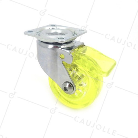 Ruota DESIGN A FRENTE TRASPARENTE GIALLO DIAMETRO 50 MM CARICO 35 KG - CRYSTALJ50 PAF • Caujolle