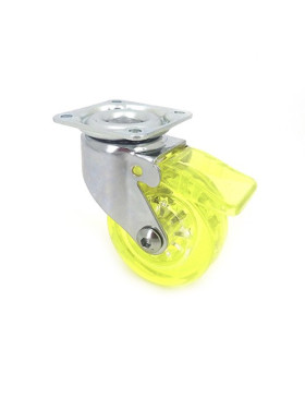 Ruota DESIGN A FRENTE TRASPARENTE GIALLO DIAMETRO 50 MM CARICO 35 KG - CRYSTALJ50 PAF