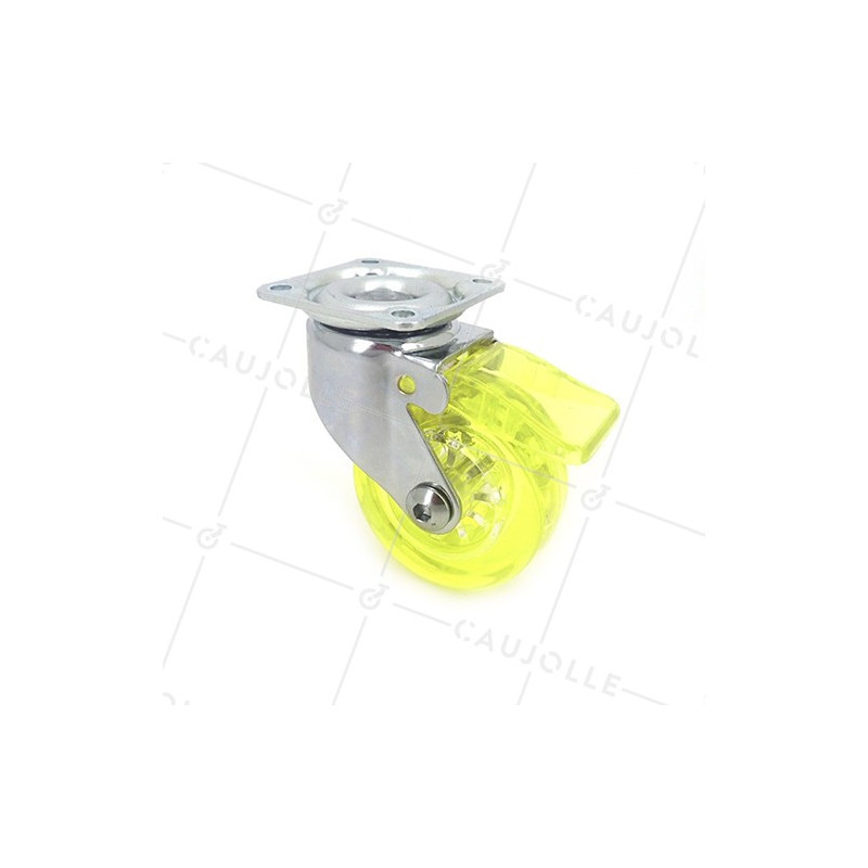 Ruota DESIGN A FRENTE TRASPARENTE GIALLO DIAMETRO 50 MM CARICO 35 KG - CRYSTALJ50 PAF