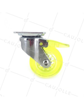Ruota DESIGN A FRENTE TRASPARENTE GIALLO DIAMETRO 50 MM CARICO 35 KG - CRYSTALJ50 PAF