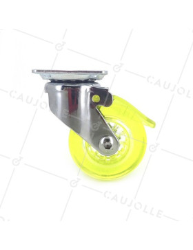 Ruota DESIGN A FRENTE TRASPARENTE GIALLO DIAMETRO 50 MM CARICO 35 KG - CRYSTALJ50 PAF