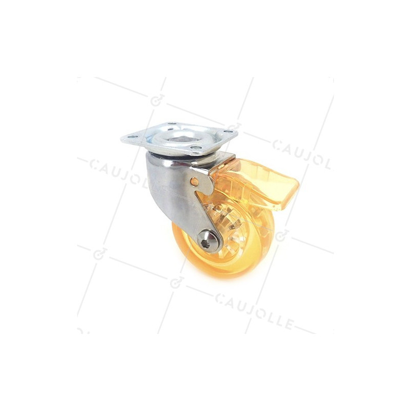 Ruota DESIGN A FRENTE TRASPARENTE ARANCIONE DIAMETRO 50 MM CARICO 35 KG - CRYSTAL OR50 PAF