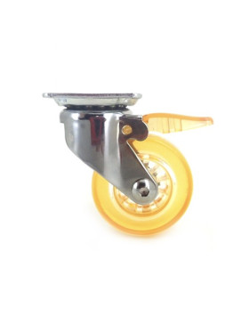 Ruota DESIGN A FRENTE TRASPARENTE ARANCIONE DIAMETRO 50 MM CARICO 35 KG - CRYSTAL OR50 PAF