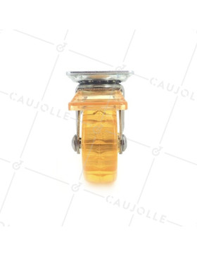 Ruota DESIGN A FRENTE TRASPARENTE ARANCIONE DIAMETRO 50 MM CARICO 35 KG - CRYSTAL OR50 PAF
