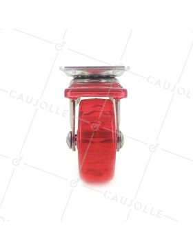 Ruota DESIGN A FRENO TRASPARENTE ROSSO DIAMETRO 50 MM CARICO 35 KG - CRYSTAL R50 PAF
