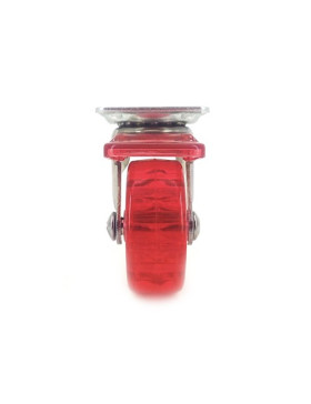 Ruota DESIGN A FRENO TRASPARENTE ROSSO DIAMETRO 50 MM CARICO 35 KG - CRYSTAL R50 PAF