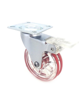 Ruota DESIGN TRASPARENTE ROSSO DIAMETRO 75 MM CARICO 50 KG - CRYSTAL R75PAF
