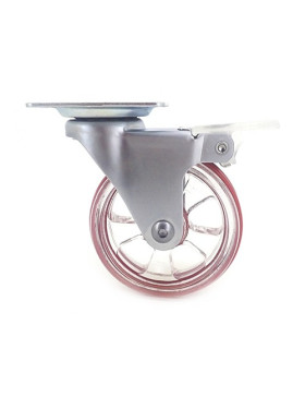 Ruota DESIGN TRASPARENTE ROSSO DIAMETRO 75 MM CARICO 50 KG - CRYSTAL R75PAF