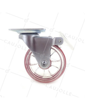 Ruota DESIGN TRASPARENTE ROSSO DIAMETRO 75 MM CARICO 50 KG - CRYSTAL R75PAF